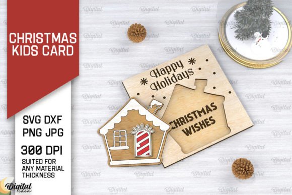 3D Christmas Kids Card Laser Cut