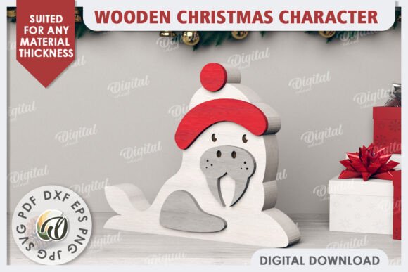 3D Christmas Walrus Laser Cut: A Digital Design Resource for Creative Makers