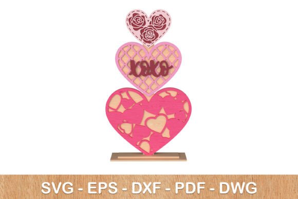 3D Heart Tower XOXO Valentine Decor
