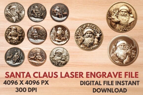 3d Santa Claus Laser Engrave File