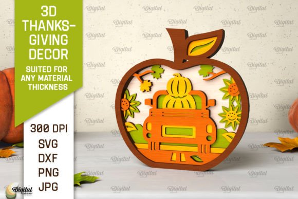 3D Thanksgiving Layered Decor Laser Cut