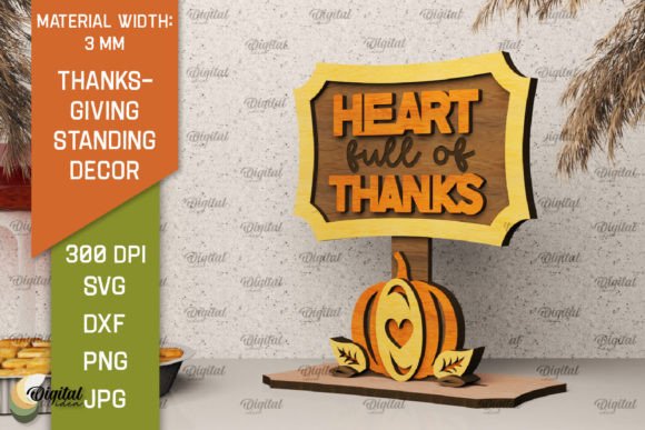 3D Thanksgiving Standing Decor Laser Cut: A Digital Design Resource for Creators and Hosts