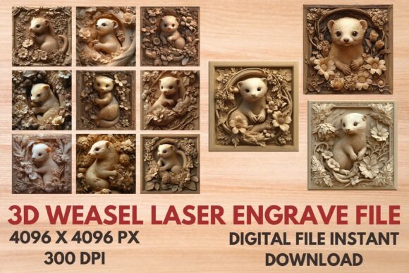 3d Weasel Laser Engrave File: Elevating Digital Craftsmanship with Precision Design