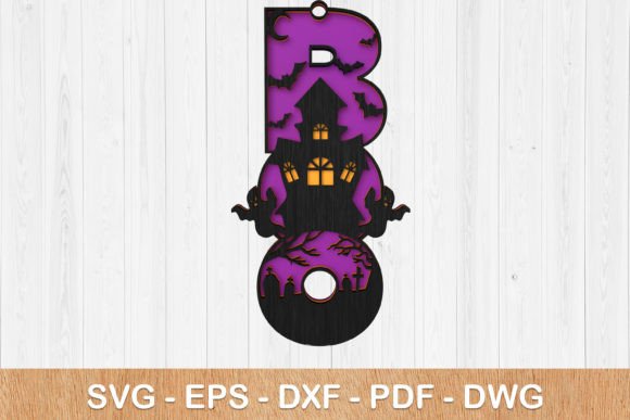 Halloween BOO Sign SVG 3D Laser Cut