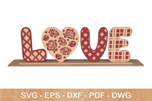 LOVE Wooden 3D Valentine Sign