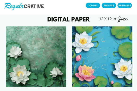 Unlocking the Potential of 3D Water Lilies Scrapbook Digital Paper for Modern Creative Workflows